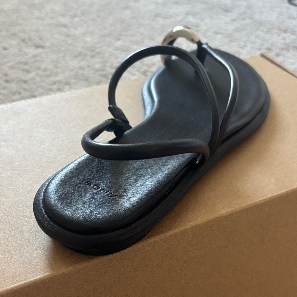 Vince Elegant Black Sandals with Silver Accents 9.5 - Picture 6 of 7